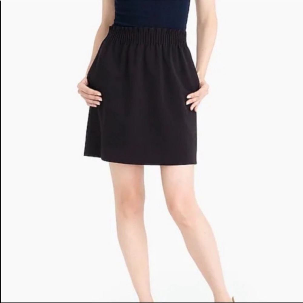 J. Crew Black Wool Blend Paper Bag Mini Skirt size 6